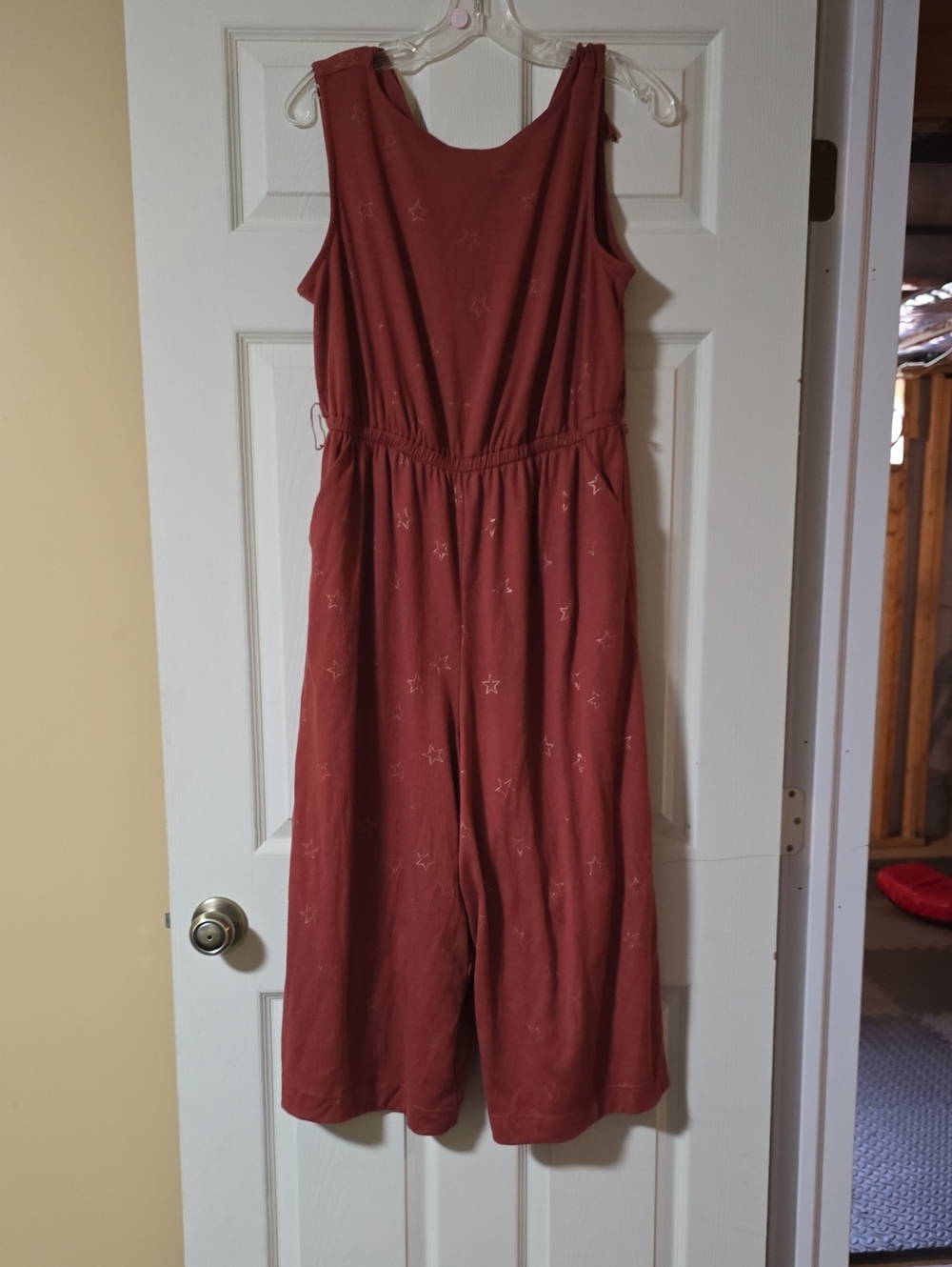 TORRID Sleeveless Star-Print Rust Jumpsuit, FUC, 1X